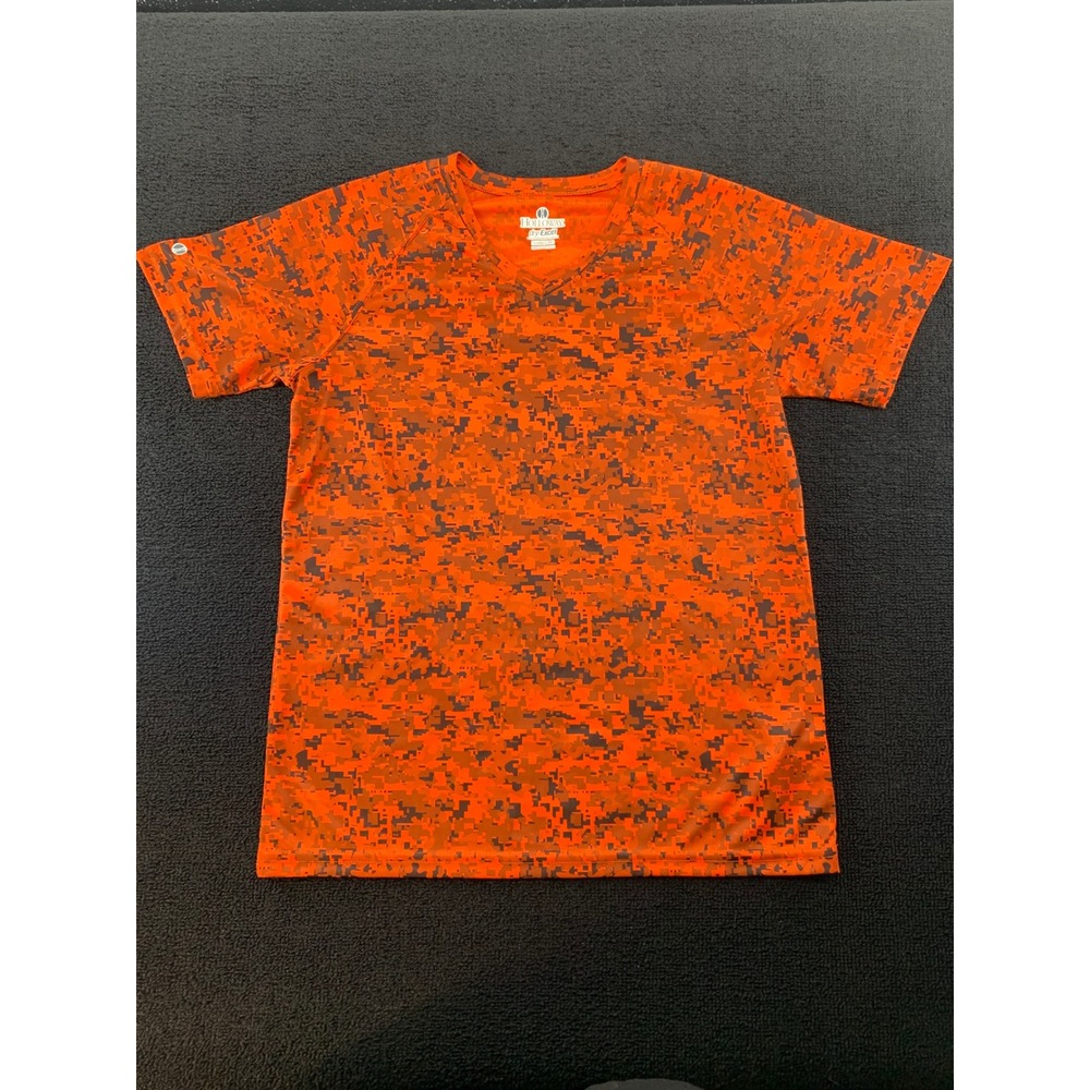 Holloway Dry Orange Digital Camo Moisture Management Ladies M Athletic T-Shirt